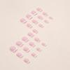 24pcs Short Square White French Style Fake Nail & 1pc Nail File & 1sheet Nail Tape French Tip Press On Nails Nail Supplies