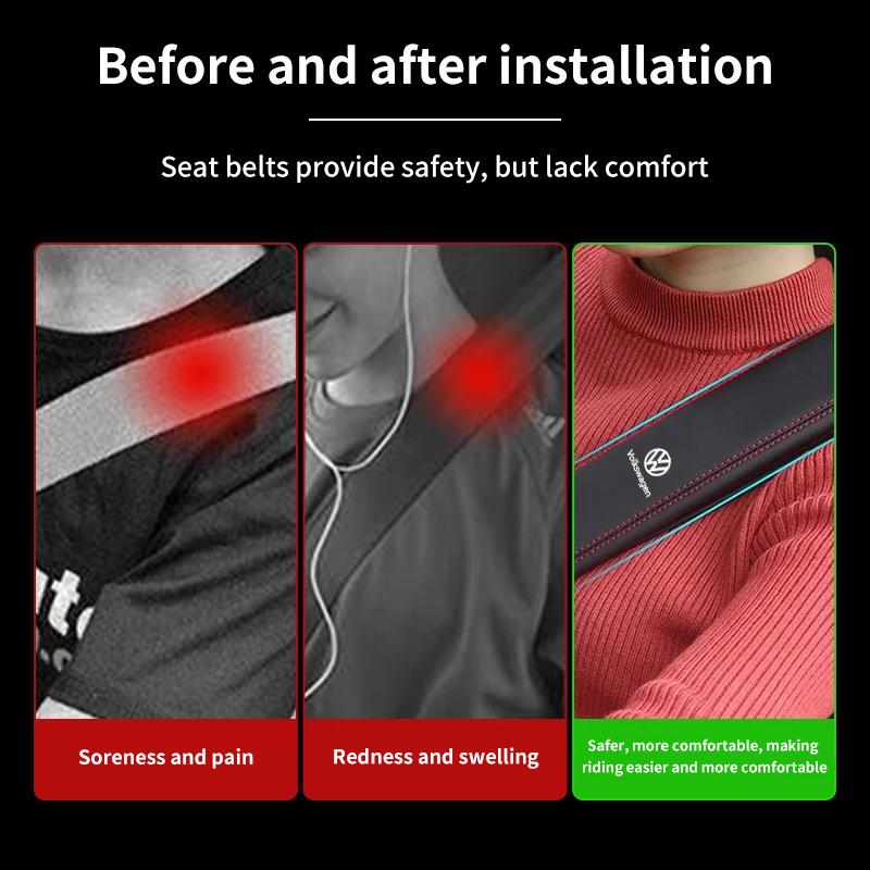 Car Seat Belt Protector Cover Seat Belt Shoulder Pad Accessories For Volkswagen VW Jetta Golf Beetle EOS GTI MK2 MK4 MK5 MK6 MK7 RD3