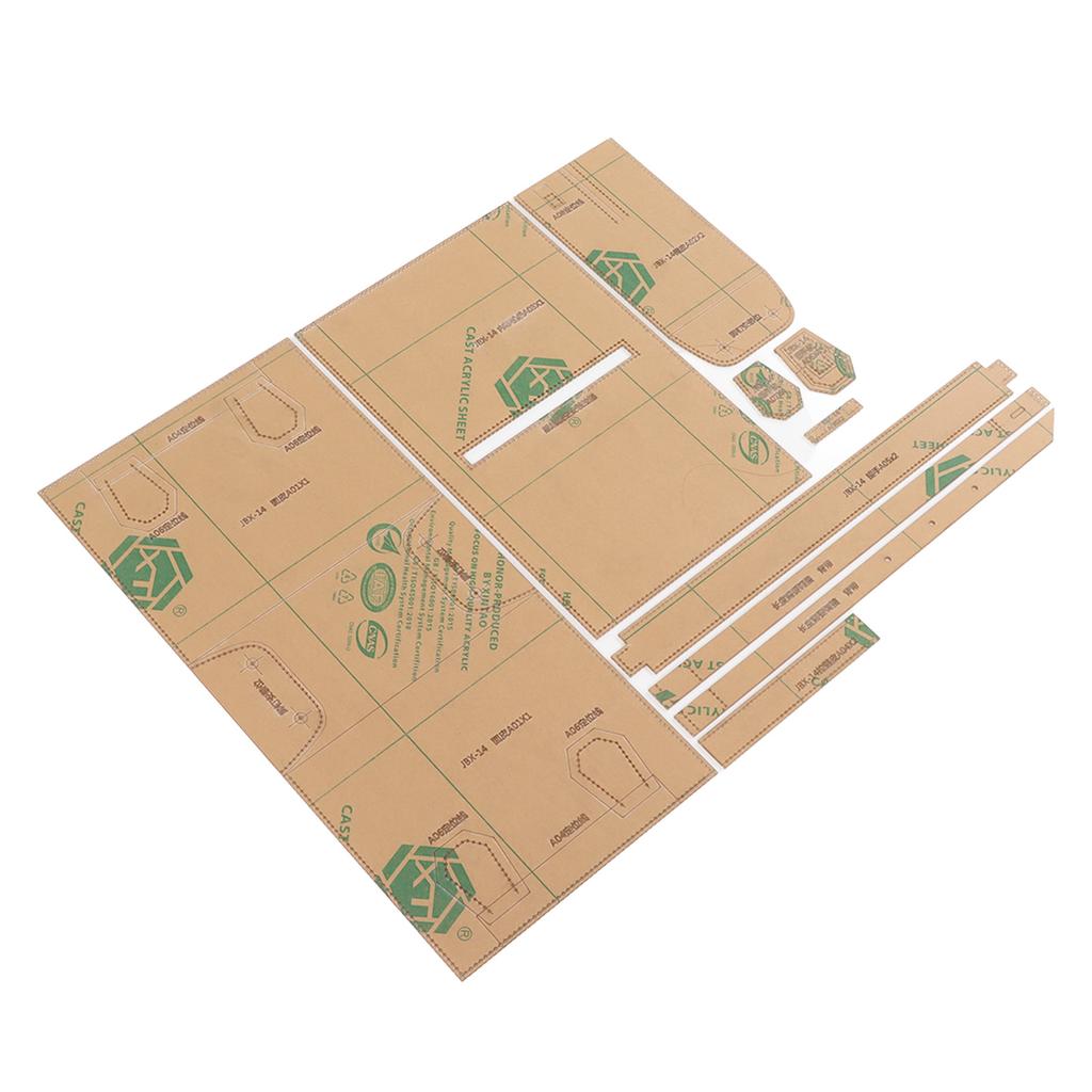 Craft Acrylic Pattern Template Transparent Clear Precision Cutting Wallet Leather Acrylic Templates for Shoulder Bag