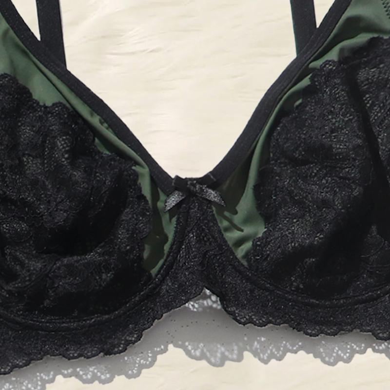Dámská podprsenka plus size Sexy krajková 3 háčky Mašle Podprsenky Pohodlná s kosticemi 0Xl-5Xl - 090