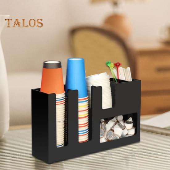 Kaffeetassen- und Deckelhalter-Organizer, Acryl-Spender für Einwegbecher, Gewürze, Strohhalme, Aufbewahrungsregal für das Home-Office und die Bar