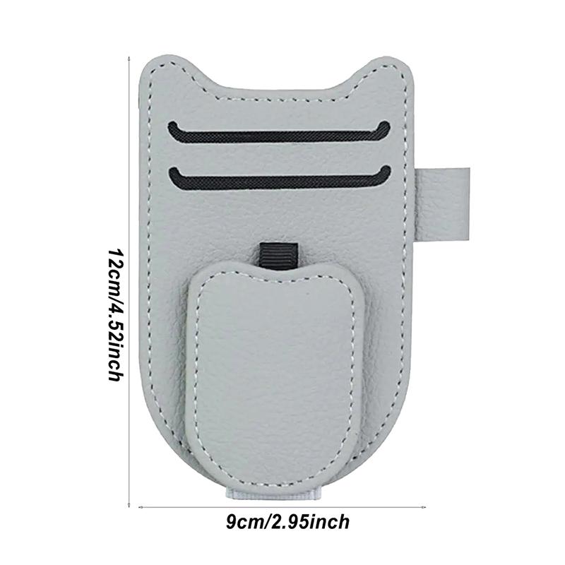 Car Sun Visor Glasses Holder Magnetic Eyeglasses Hanger Clip Luxury Leatherette Car Sunglasses Holder Mount Universal