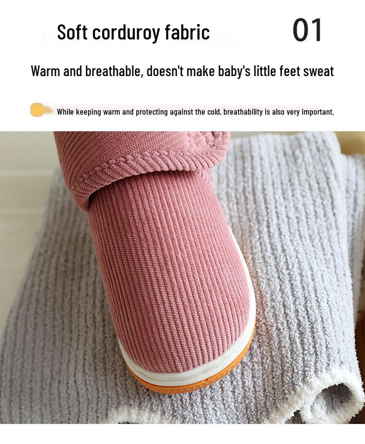 Sapatos de Algodão Antiderrapantes com Sola de Tendão de Vaca para Meninos no Inverno, Sola Espessa, Velcro, Pantufas Quentes para Interior/Exterior para Mulheres