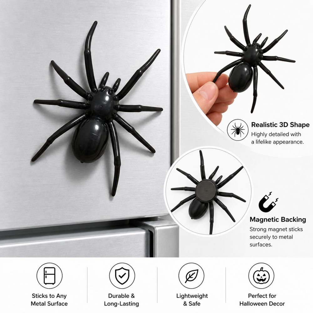 Decoration Spider Refrigerator Magnet Realistic Halloween Spider Magnet Refrigerator Decoration