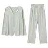 Women'S Modal Long-Sleeved Pajamas With Chest Pads And Thin Styles Can Be Worn Outside. Casual Large-Size Loungewear Set.