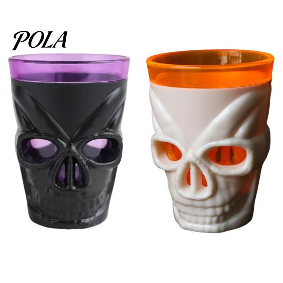 Scary Night Light Cup Halloween Glowing Skull Goblet, LED Up Candle Holder for Dual-purpose Party, Spooky Decor Bar Table, Haunted House Prop