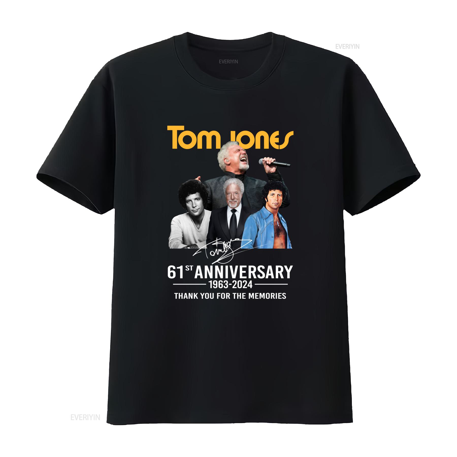 

Tom Jones 61st Anniversary 1963 2024 Thank You For The Memories T Shirt vintage Washed graphic Versatile homme designer clothes 4XL