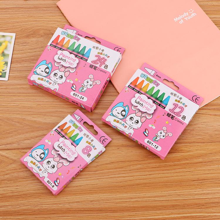 Creative Student Crayon Set - 8, 12, or 24 Colors - Cute Children's Coloring Crayons