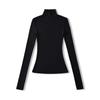 Women's Turtleneck Long Sleeve Slim Fit Top Stretch Solid Color Basic T Shirt