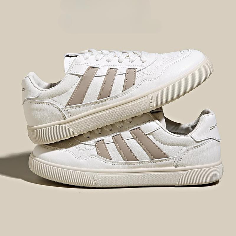 Pantofi Albi din Piele Pantofi de Damă Primăvară Nou Versatil Plat Casual Adidași Talpă Moale Pantofi Germani de Antrenament Pantofi de Placă