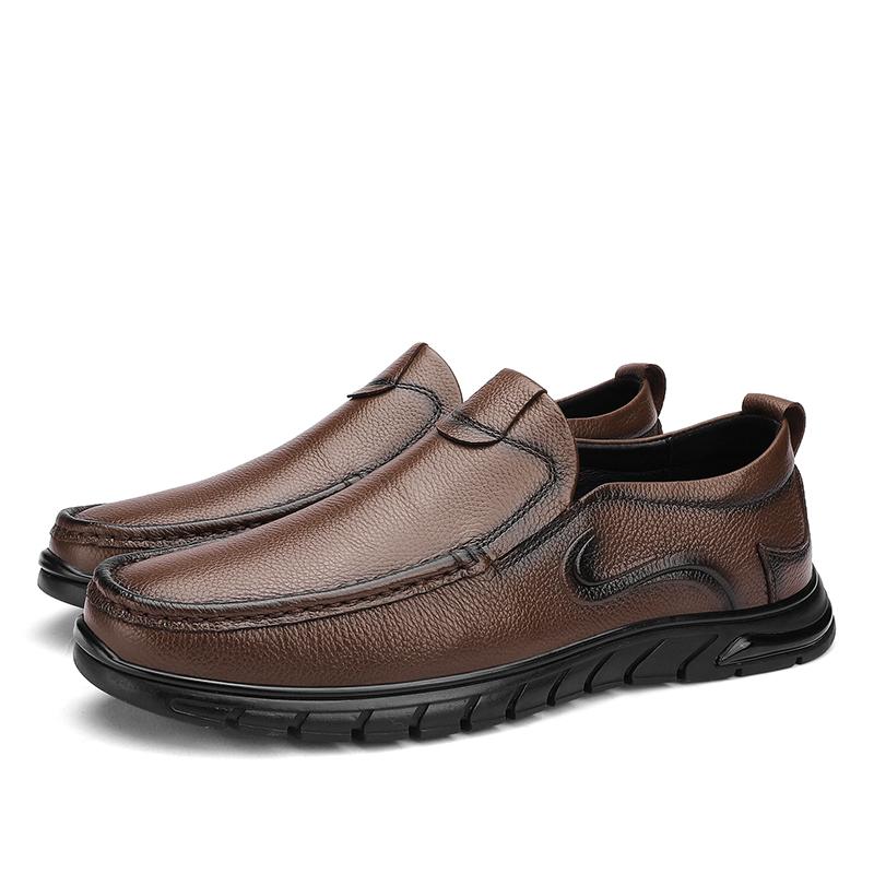 

Мужские мокасины из натуральной кожи, удобная повседневная обувь ручной работы, мужские мокасины, дышащие мужские кроссовки в британском стиле 44 коричневый