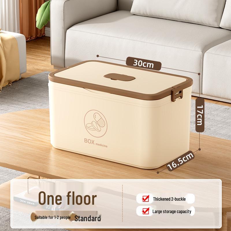 Large Multi-layer Plastic First Aid Kit & Medicine Storage Box for Household Use