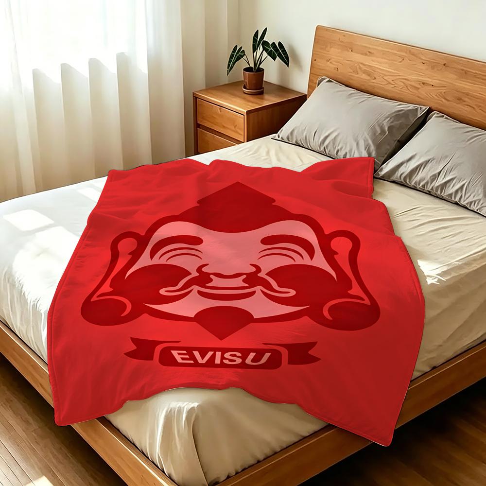Feans E-Evisu Throw 240g Lightweight Flannel Blanket, Soft Skin Throw Blanket for Sofa Bedroom