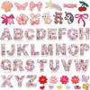 Cartoon English Letter Embroidery Cloth Sticker Pink Bow Computer Embroidery Label Clothes Bag Decoration Letter Chapter