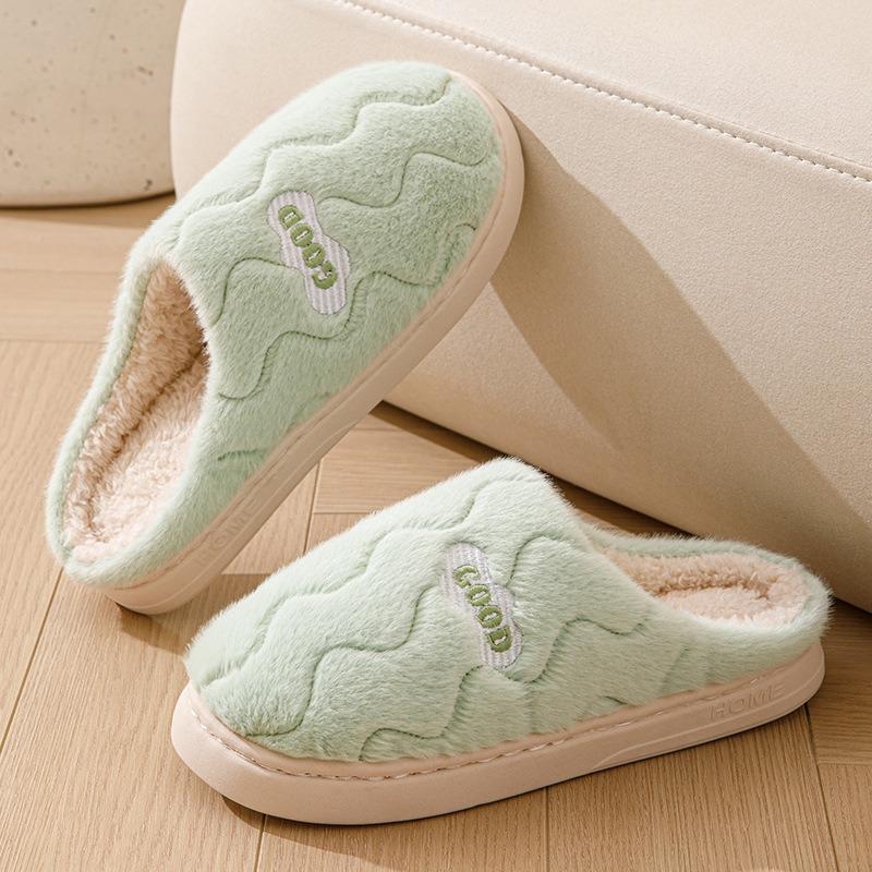 New wavy cotton mop autumn and winter plush slippers indoor home cotton mop warm protection wear-resistant sweat-absorbing breathable