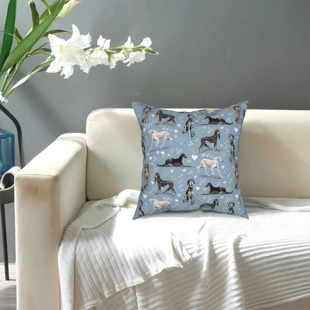 DIY The Saluki Square Pillow Case Polyester Cushions for Sofa Dog Animal Lover 45*45cm Cushion Covers