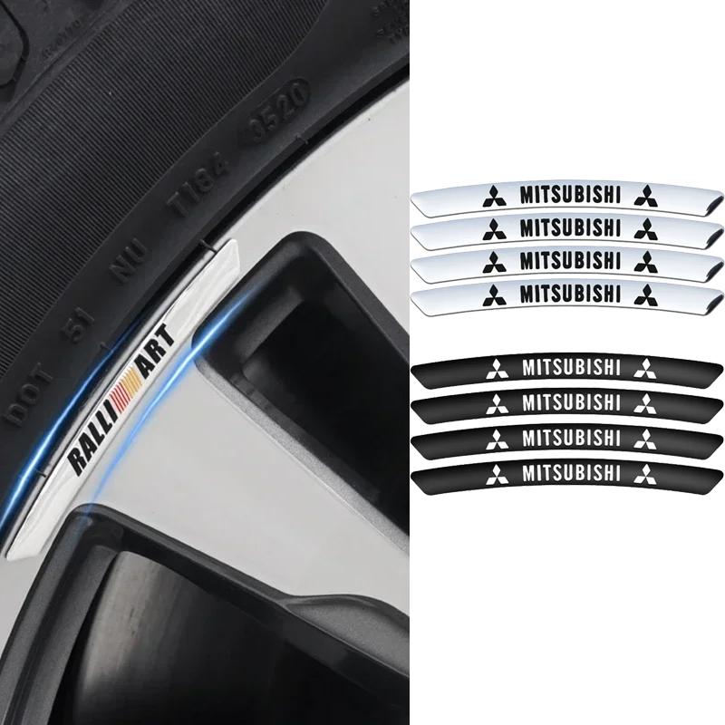 Car Wheel Side Rims Emblem Stickers for Mitsubishi Lancer ASX L200 Colt Pajero Outlander Mirage Eclipse Exterior Decoration QC3