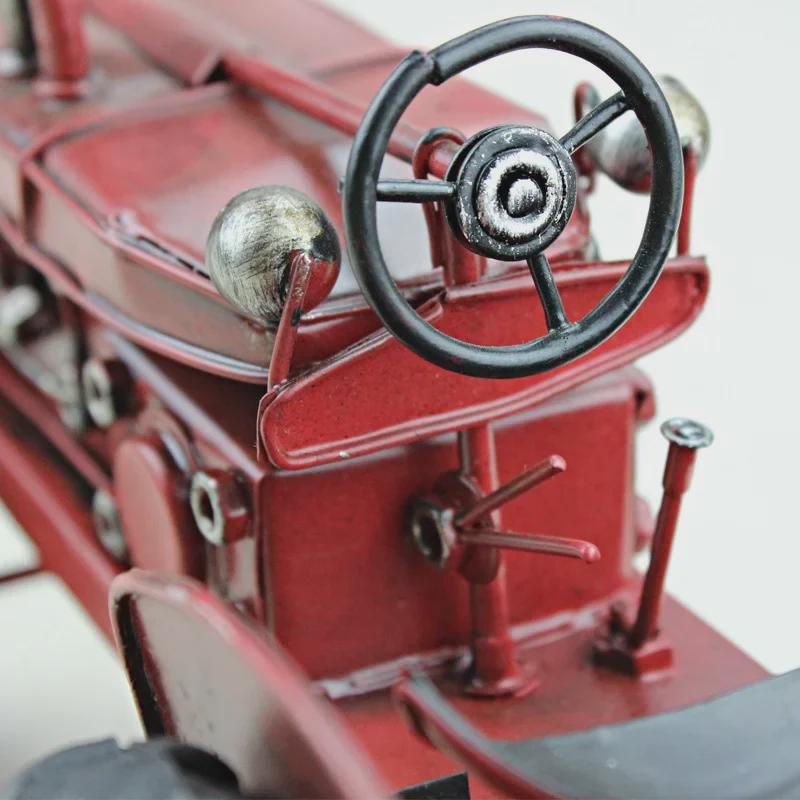 Handmade Vintage Red Iron Tractor Model Crafts