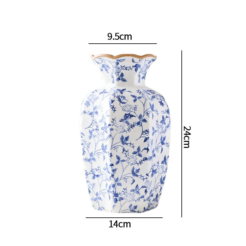 French Vintage Flower Vase Wedding Table Centerpiece Aesthetic Decorative Vases White Ceramic Vase Home Office Decoration