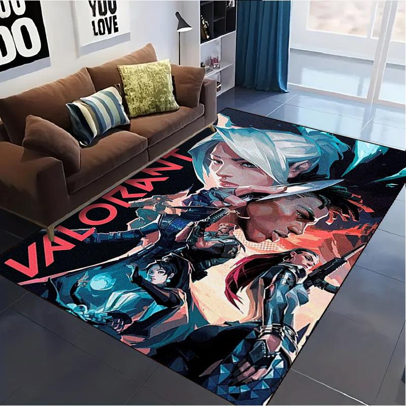 VALORANT Carpet Rug for Living Room Bedroom Home Sofa Decoration,Kids play Non-slip Floor Mat