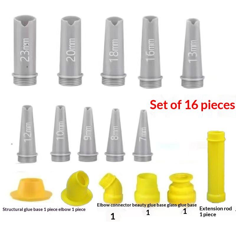 15/16Pcs Plastics Caulking Finisher Reusable With Connection Bases Caulking Nozzle Sealant Finishing Tool Kitchen Bathroom