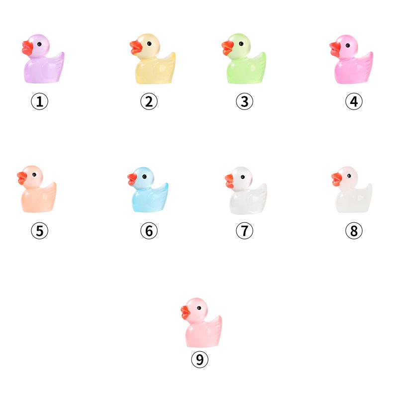 Glowing Luminous Duck Figurines - Colorful Resin Micro-Landscape Ornaments