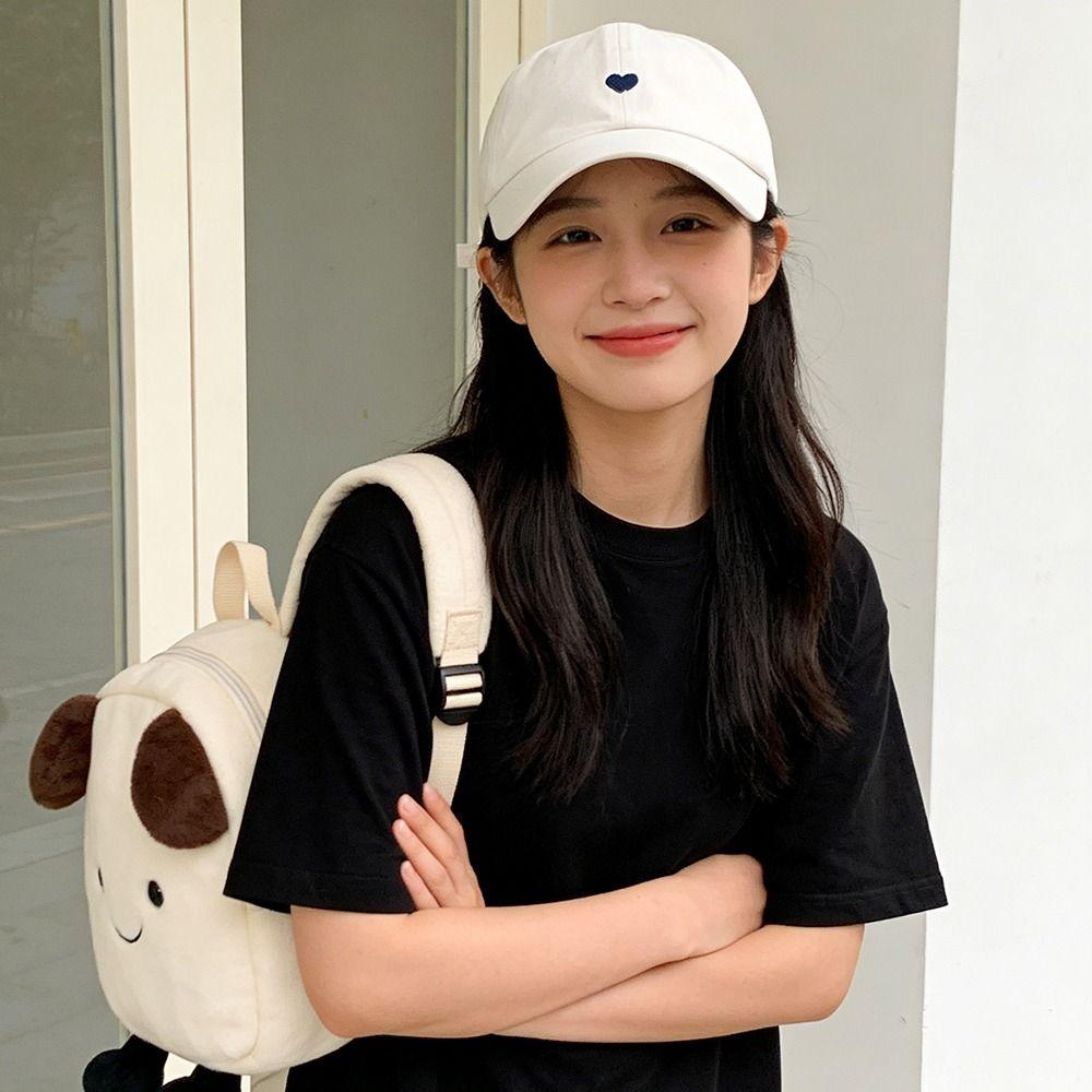 Fashion Love Heart Summer Baseball Cap Breathable Adjustable Sun Hat Sweet Casual Peaked Caps Women Girls