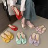 Fashion Female New In Summer Beach Slides Ladies Slippers 2025 New Fashion Square Toe Women Flats Slippers Solid Color Sandals Shoes