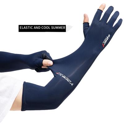 Sun Protection Gloves Arm Sleeves Summer Ice Silk Sleeves Driving and Riding Non-slip Fishing Ice Sleeves Half-finger