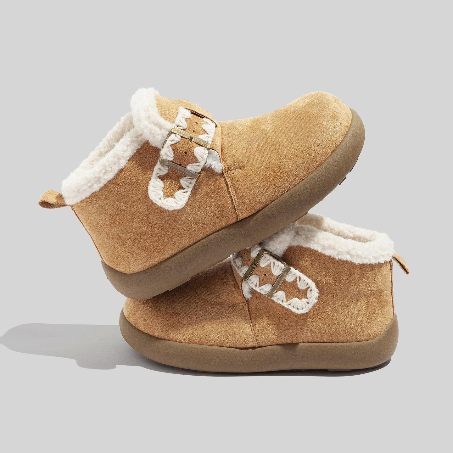 

Pell year winter new retro platform cotton shoes piled thickened casual warm short boots 35