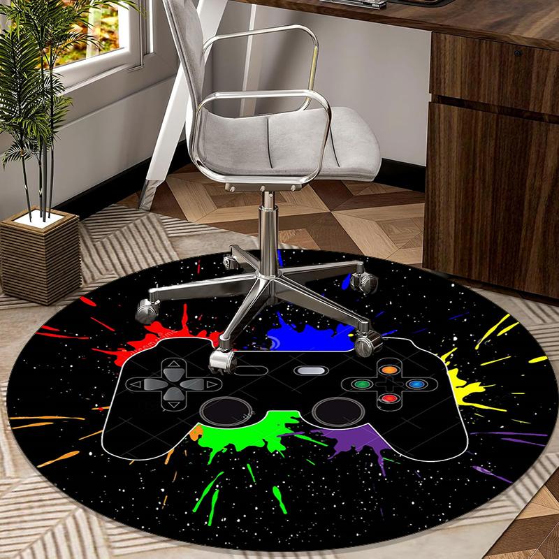 

Energetic Gaming Controller round carpet Chair cushion Round Entryway Rug, Soft Round Rugs for Living Room, Bedroom, Circle Carpet decor gifts Diameter 60cm
