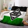 Borussia Team Logo Flag Style Print Fleece Blanket Soccer Fan Soft Warm Throw Blanket for Sofa Couch Bedroom Home Decor Gift