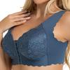 Plus Size Women's Thin Front Buckle Lace Non Rewire Gathering Sexy Sleep Fixed Cup Bra