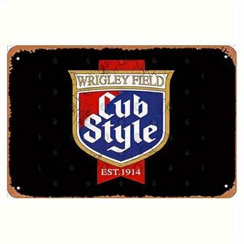 Chicago Cub Style Vintage Tin Sign Humorous Retro Metal Wall Decor NEWAluminum 20x30cm(7.8x11.8inch)
