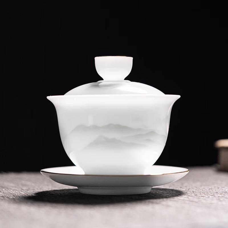 Ink Landscape Ice Jade Porcelain Kung Fu Tea Set