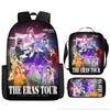 Taylor Swift Themed Kids School Backpack Set Elementary Students Oxford Fabric Breathable Lightweight With Padded Straps