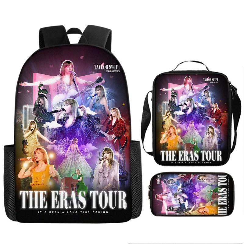 Taylor Swift Themed Kids School Backpack Set Elementary Students Oxford Fabric Breathable Lightweight With Padded Straps