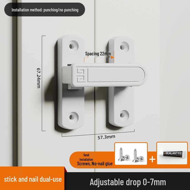 Adjustable No-Drill Surface-Mount Sliding Door Bolt Latch