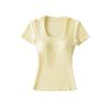 Spice girl u-neck short-sleeved t-shirt women's short with chest pad summer waist tight sexy t-shirt high waist bottoming shirt top
