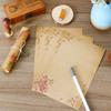 8 Pieces Antique Colored Printed Mail Paper Kraft Writing Stationery Papers Writing Paper