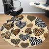 1pc Leopard Zebra Office Round Area Rug,  Mat Suitable ForOffice, Under Office Chairs Bedroom Living Room Home Decor, Room Deco