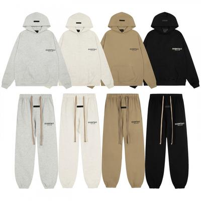 Essentials 3D Letter Print Oversized Hooded Sweatshirt Jogger Pants Set Men Women Fall Casual Streetwear