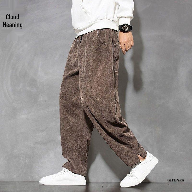 2024 Retro Cord Herren Wide-Leg Freizeithose, Übergröße, Lockere Passform, Ganzjährig