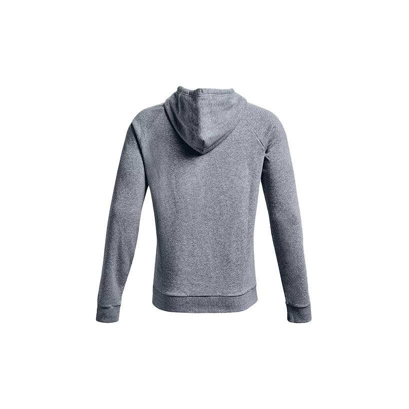 Under Armour Project Rock Rival Lock Up Logo Printed Training Hoodie Men hoodies Gray 1366724-035