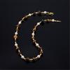 Stylish Tigers Eye Bead Necklace With Round Pearls Professional Craftsmanship Sturdy Hand strung Beaded Necklace