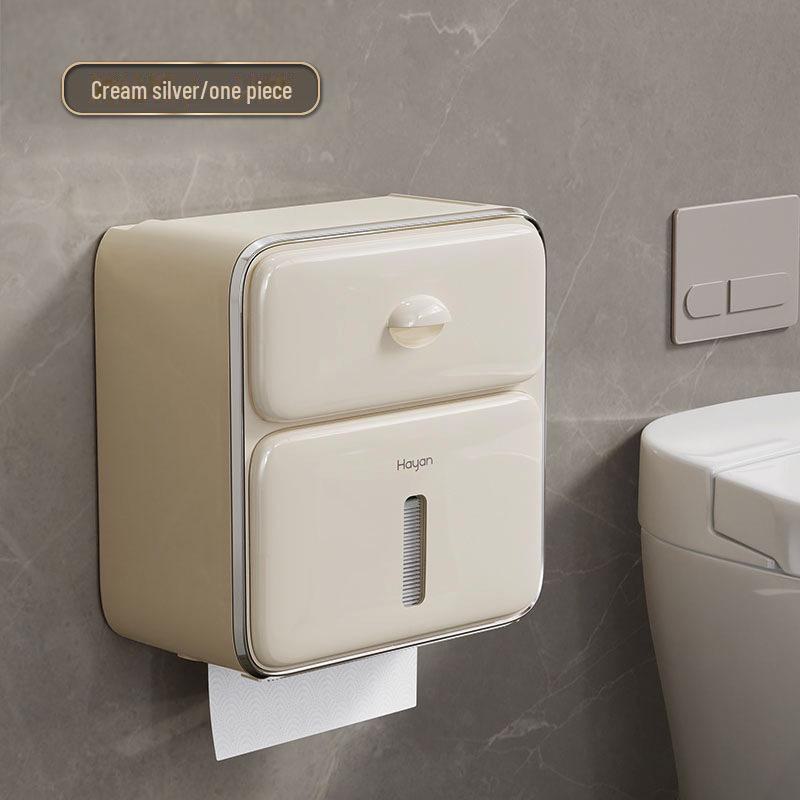 Waterproof Wall-Mounted Toilet Paper Holder and Storage Rack