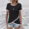 Selling New Spring and Autumn Lace Round Neck Short-sleeved Tops and Bottoming Shirts