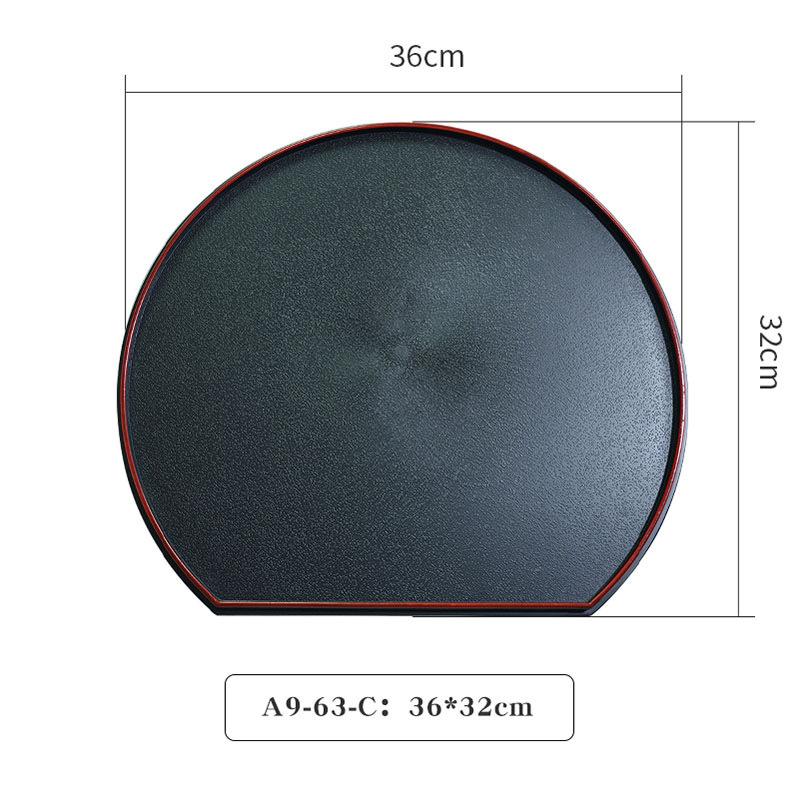 Melamine Tray Catering Network Red High Appearance Level Japanese Tray Delicate Red Edge Half Moon Sushi Plate Commercial