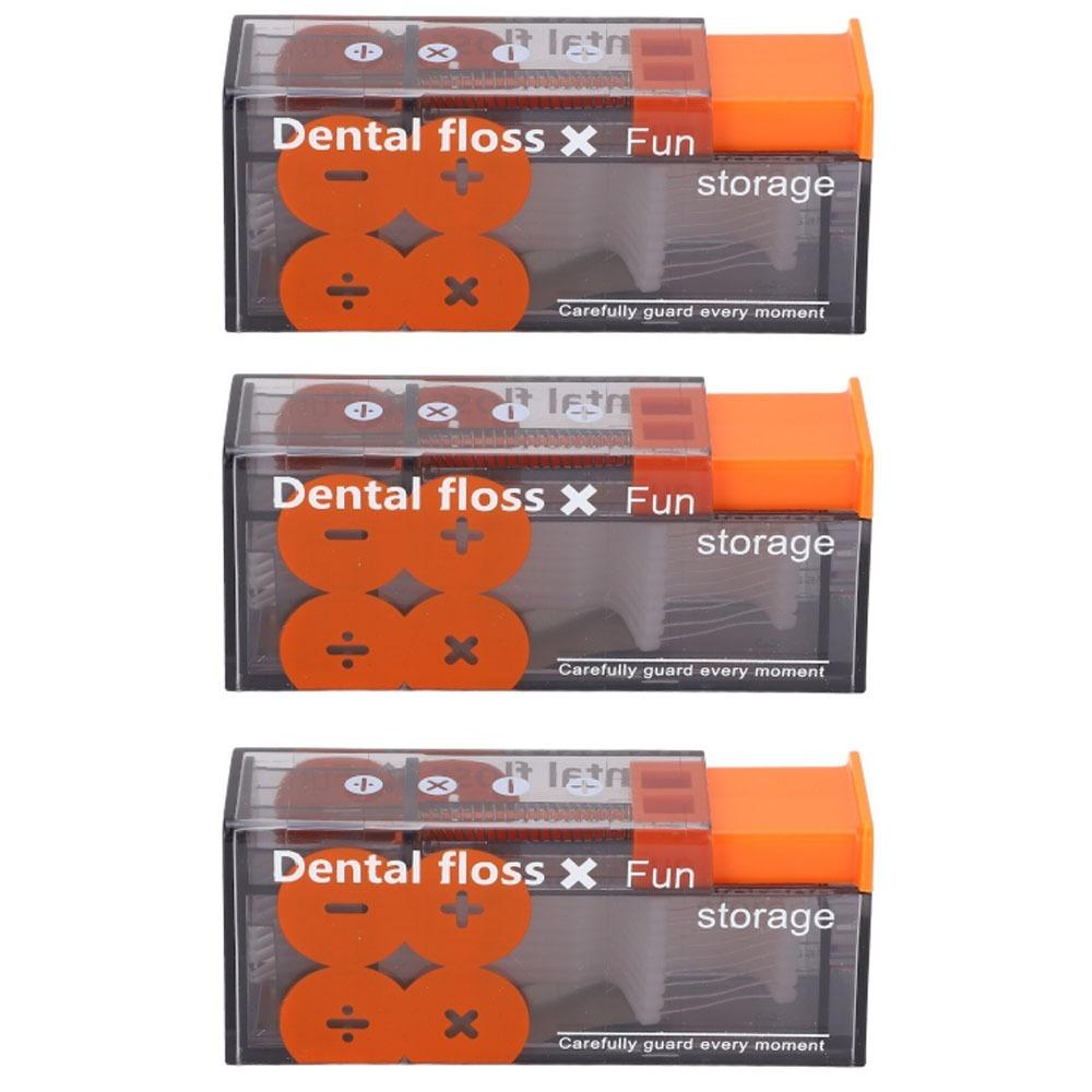 

3 Pcs Auto Popping Floss Pick Case Portable Floss Pick Holder Automatic Toothpick Dispenser Hotel оранжевый