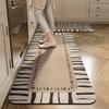 2-Piece Kitchen Oil-Proof Floor Mat Home Non-Slip Door Mat Full of Stand-Resistant Large Area Mat Carpet Crystal Velvet New